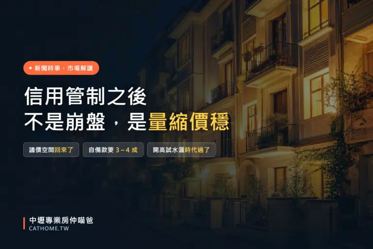 信用管制之後的中壢房市：量縮價穩、買方議價空間回來了｜中壢專業房仲喵爸