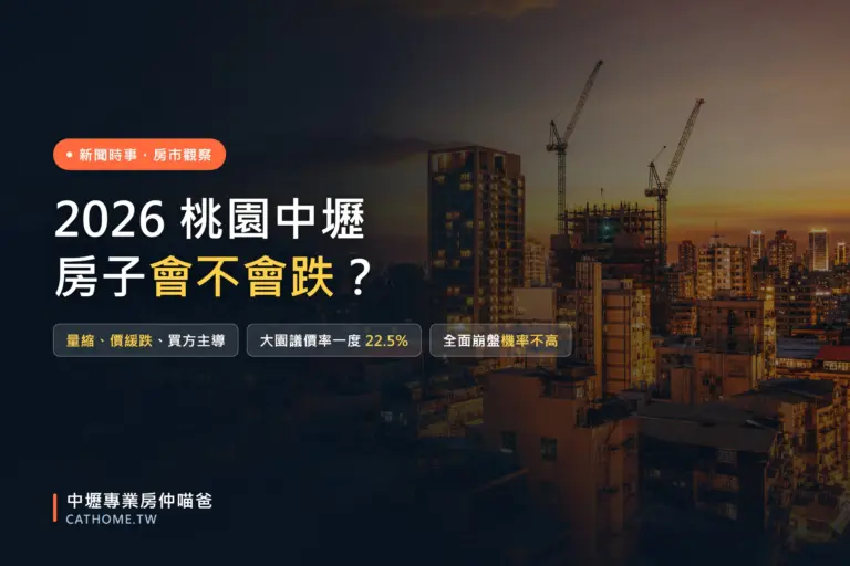 2026 桃園中壢房市會不會跌？量縮價緩跌與買方主導的盤整年｜中壢專業房仲喵爸