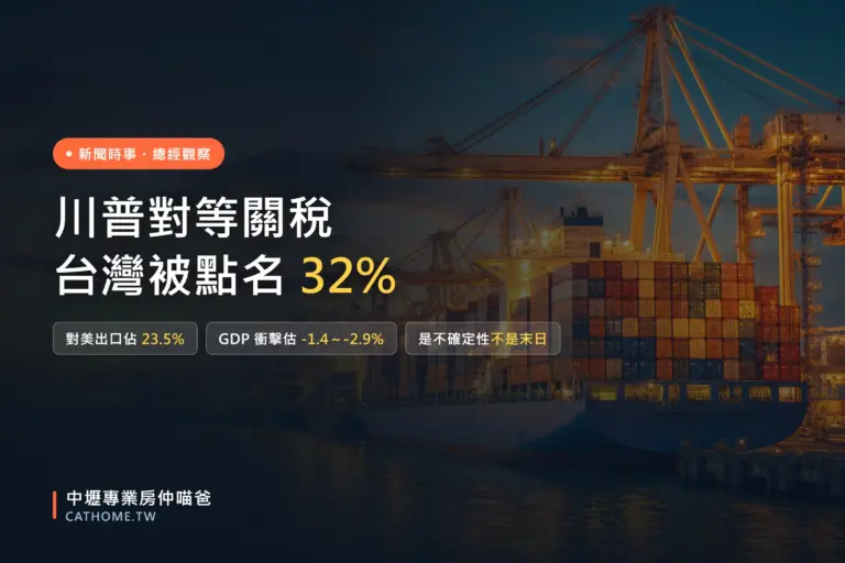 川普對等關稅：台灣被課 32 趴的衝擊與對房市的意義｜中壢專業房仲喵爸