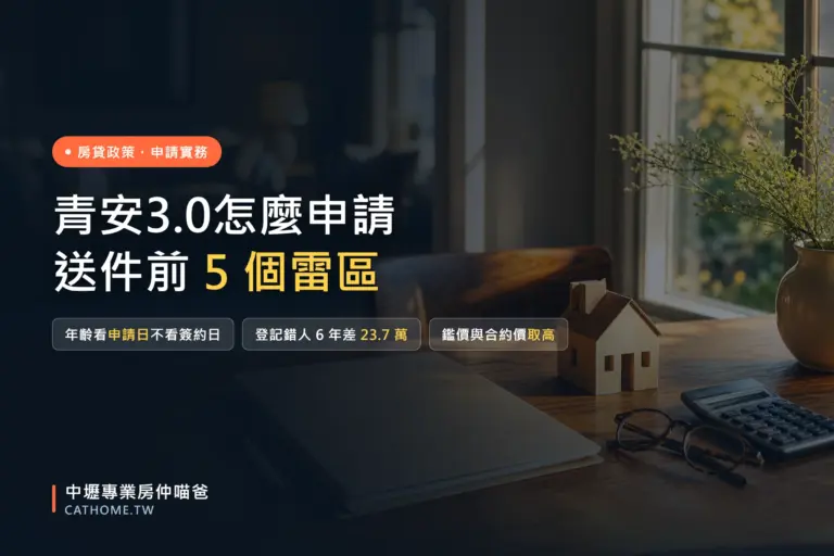 青安3.0怎麼申請:送件前5個雷區(年齡看申請日、登記錯人6年差23.7萬、鑑價與合約價取高)